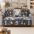 Owl Library Sofa Cover, Book Lover Cottage Couch Protector Gift