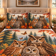 Autumn Owl Family Quilt Set mockup 2