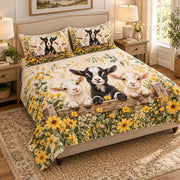 Baby Goats Daisy Garden Quilt Set mockup 2