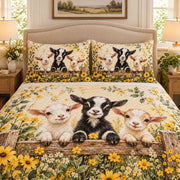 Baby Goats Daisy Garden Quilt Set mockup 3