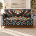 Bald Eagle Southwest Sofa Cover, Tribal Geometric Couch Protector Gift