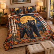 Black Bear Moon Quilt Set mockup 2