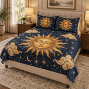 Celestial Sun and Moon Quilt Set mockup 2