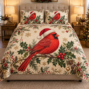Christmas Cardinal Quilt Set mockup 1