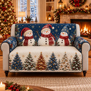 Christmas Snowman Sofa Cover mockup 3