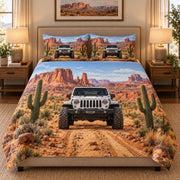 Desert Jeep Adventure Quilt Set mockup 2