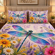 Dragonfly Wildflower Quilt Set mockup 3