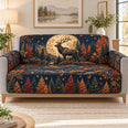 Elk Moon Sofa Cover, Autumn Forest Couch Protector Gift for Wildlife Lovers