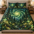 Enchanted Galaxy Forest Quilt Set, Magical Woodland Bedding Gift