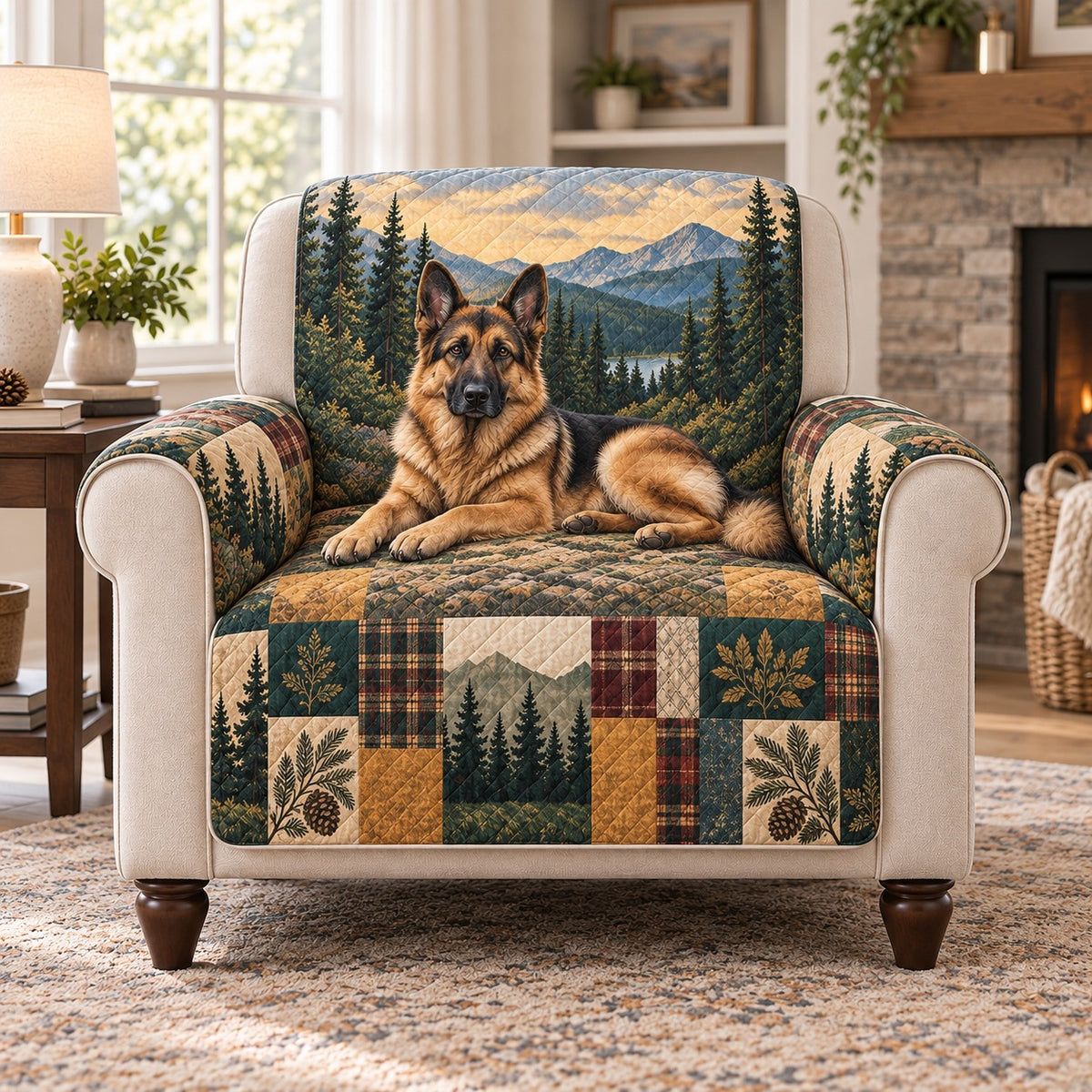 German Shepherd Sofa Cover mockup 2