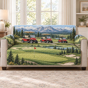 Golf Course Sofa Cover mockup 1