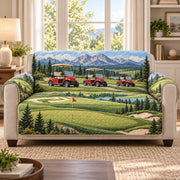 Golf Course Sofa Cover mockup 3