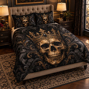 Gothic Crowned Skull Quilt Set mockup 2