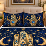 Hamsa Evil Eye Quilt Set mockup 3