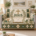 Jesus Bible Sofa Cover, Christian Way Truth Life Couch Protector Faith Gift