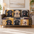 Labrador Retriever Sofa Cover, Dog Patchwork Couch Protector Gift for Pet Lovers