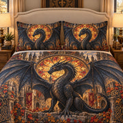 Medieval Dragon Quilt Set mockup 3