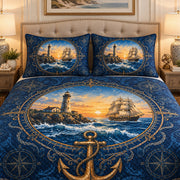 Nautical Lighthouse & Anchor Quilt Set mockup 3