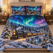 Northern Lights Train Quilt Set mockup 1