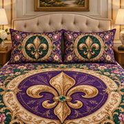 Ornate Floral Fleur-de-Lis Quilt Set mockup 3