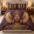 Regal African Queen Quilt Set – Afrocentric Bedding Gift for Her