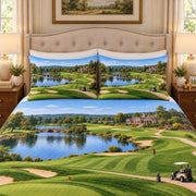 Scenic Golf Course Quilt Set mockup 3