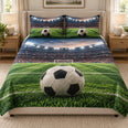 Soccer Stadium Quilt Set, Football Bedding Gift for Sports Fans