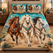 Three Running Horses Quilt Set mockup 1