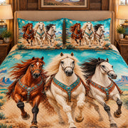 Three Running Horses Quilt Set mockup 3