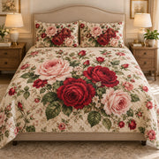 Vintage Rose Garden Quilt Set mockup 1