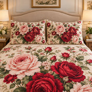 Vintage Rose Garden Quilt Set mockup 3