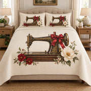 Vintage Sewing Machine Quilt Set mockup 1