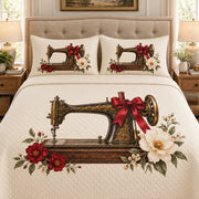 Vintage Sewing Machine Quilt Set mockup 3