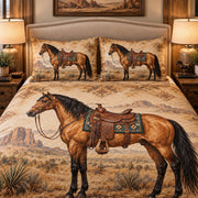 Western Saddle Horse Quilt Set mockup 2