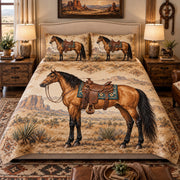 Western Saddle Horse Quilt Set mockup 3
