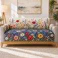 Wildflower Meadow Sofa Cover, Colorful Floral Couch Protector Gift for Gardeners