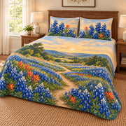 Right view of Texas Bluebonnet Meadow Quilt Set
