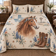 Texas Floral Horse Quilt Set | Western Bedding Gift for Horse Lovers