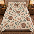 Baseball Quilt Set, Baseball Clover Scatter, Gift for Baseball Fans