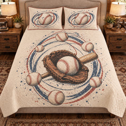 Baseball Quilt Set, Baseball Orbit Rings, Gift for Baseball Fans