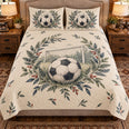 Soccer Quilt Set, Soccer Ball Botanical, Gift for Soccer Players