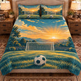 Soccer Quilt Set, Backyard Goal Sunrise, Gift for Soccer Players