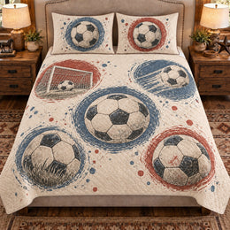 Soccer Quilt Set, Soccer Circle Studies, Gift for Soccer Players