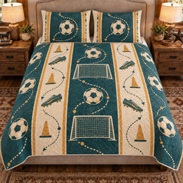 Soccer Quilt Set, Soccer Strategy Ribbon, Gift for Soccer Players