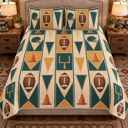 American Football Quilt Set, Football Practice Pennants, Gift for Football Fans