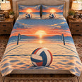 Indoor Volleyball Quilt Set, Beach Volleyball Sunrise, Gift for Volleyball Players