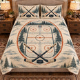 Ice Hockey Quilt Set, Hockey Rink Geometry, Gift for Hockey Players