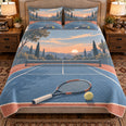 Tennis Quilt Set, Tennis Court Morning, Gift for Tennis Players
