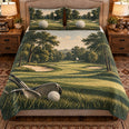 Golf Quilt Set, Golf Fairway Passage, Gift for Golf Lovers, Sports Bedding
