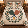 Pickleball Quilt Set, Pickleball Paddle Botanical, Gift for Pickleball Players